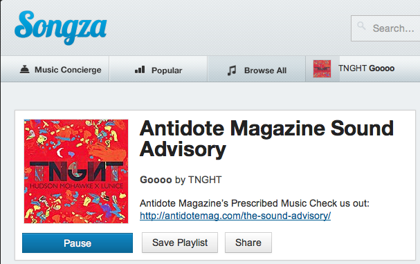 Antidote Magazine on Songza